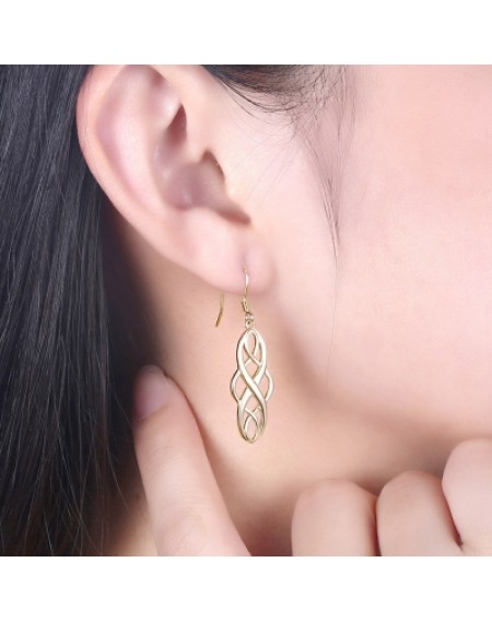 PTE S925  2 Color Electroplating Simple Twisted Geometric Shape Earhook