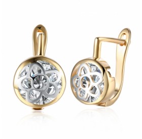 K Gold Zircon Earring Pattern Hollow Diamond Set Romantic Wind Earring Clip