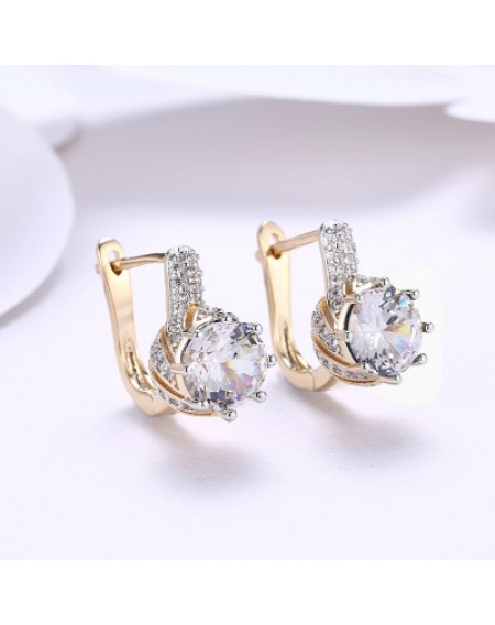 Zircon Earring White Round Diamond Romantic Wind earring Clip