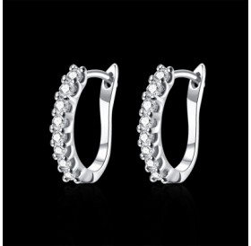 Fashionable K Gold Fashionable Diamond-Set Earring Buckle Platinum Plated
