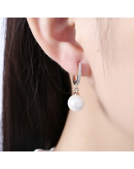 Zircon Drop Pearl Set Romantic Wind Earring Earring Clip