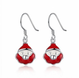 Another Silver Christmas Theme - Red Santa\'S Drop Earrings