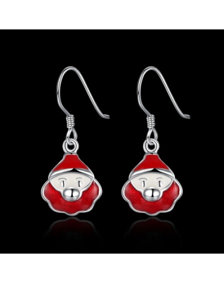Another Silver Christmas Theme - Red Santa\'S Drop Earrings