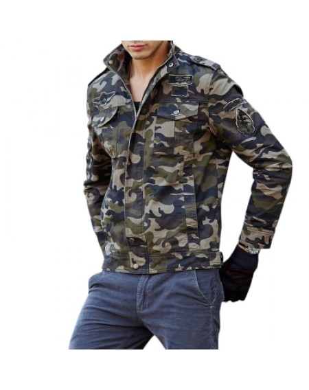 Appliques Camouflage Printed Jacket
