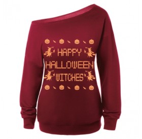 Witches Print Halloween Sweatshirt